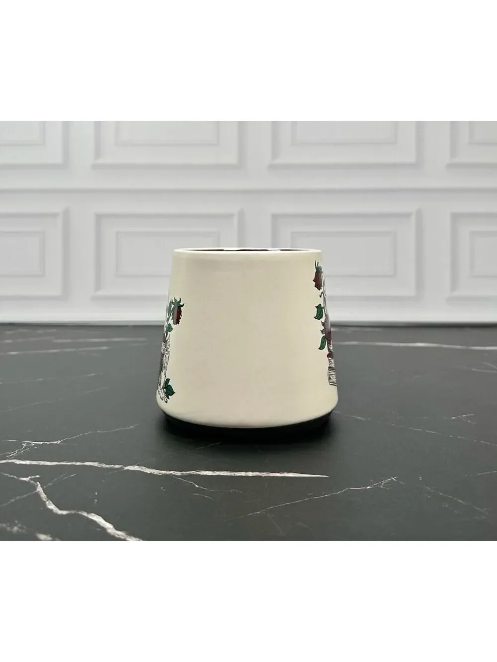 Sunday Morning Ceramics Mug with Skull, Books, and Roses Design Coffee Cup